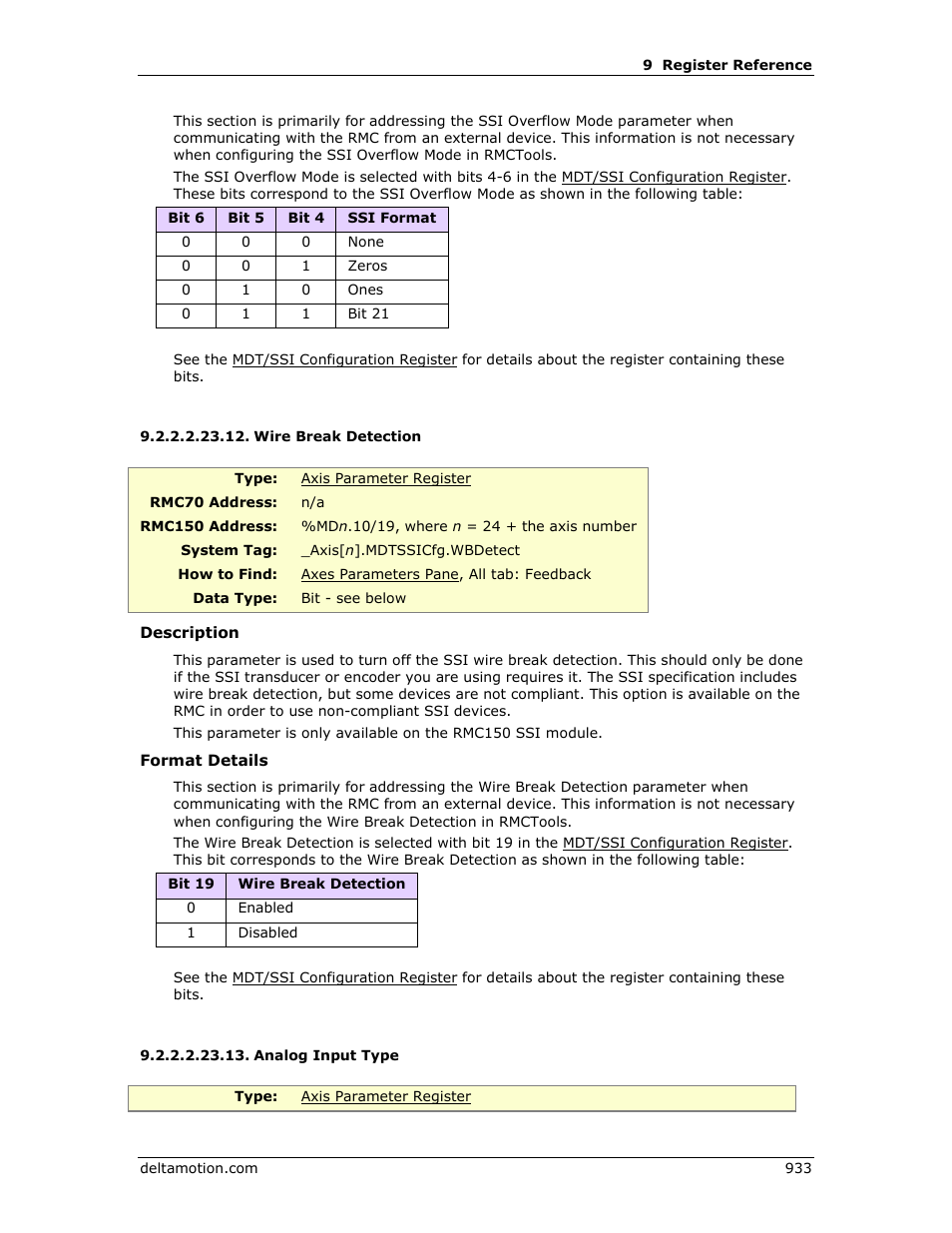 Wire break detection, Analog input type, Analog | Input type | Delta RMC151 User Manual | Page 953 / 1221