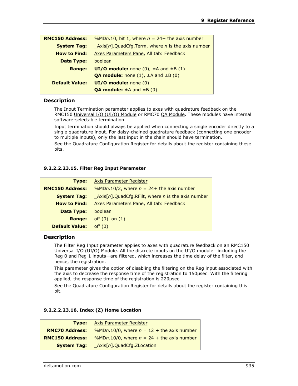 Filter reg input parameter, Index (z) home location, Filter reg input | Filter reg, Input, E index (z) home location | Delta RMC151 User Manual | Page 955 / 1221