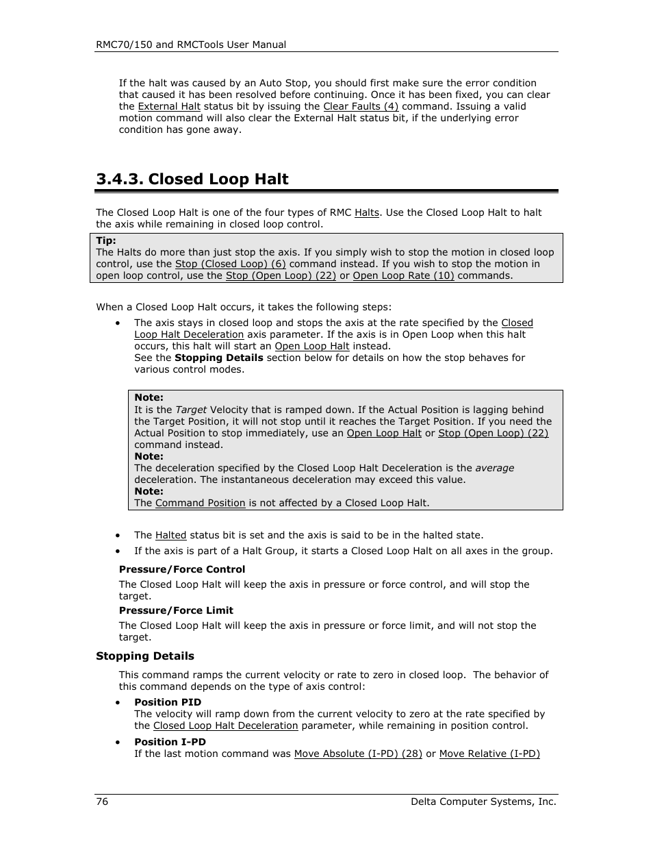 Closed loop halt | Delta RMC151 User Manual | Page 96 / 1221