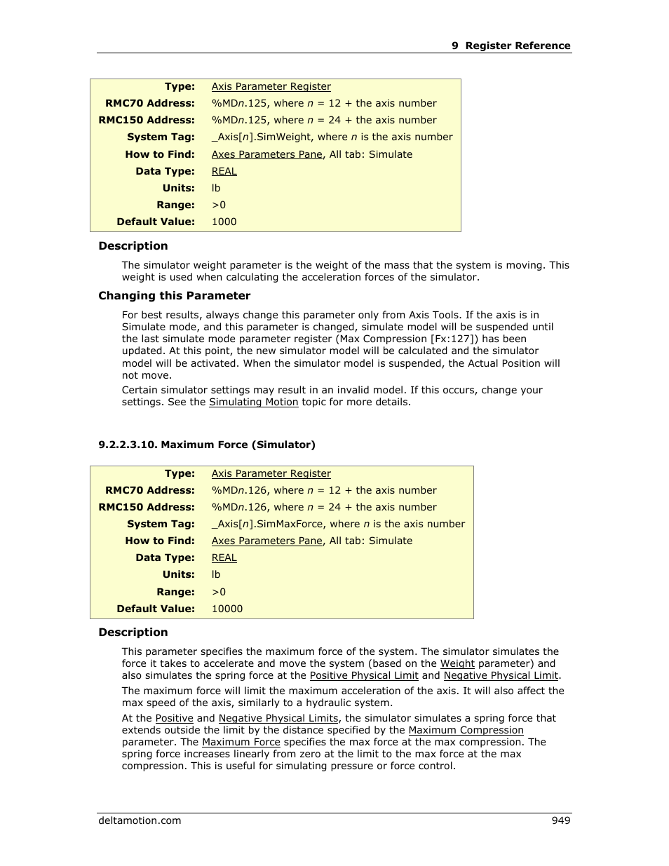 Maximum force (simulator), Maximum, Force | E maximum force | Delta RMC151 User Manual | Page 969 / 1221