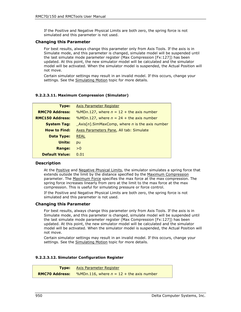 Maximum compression (simulator), Simulator configuration register, Maximum | Compression, E simulator configuration register, E maximum compression, E maximum | Delta RMC151 User Manual | Page 970 / 1221