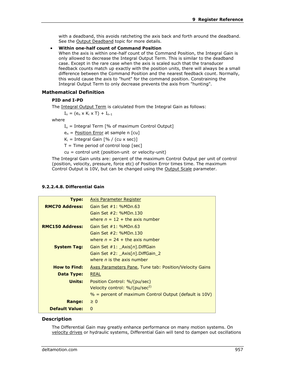 Differential gain, E differential gain | Delta RMC151 User Manual | Page 977 / 1221