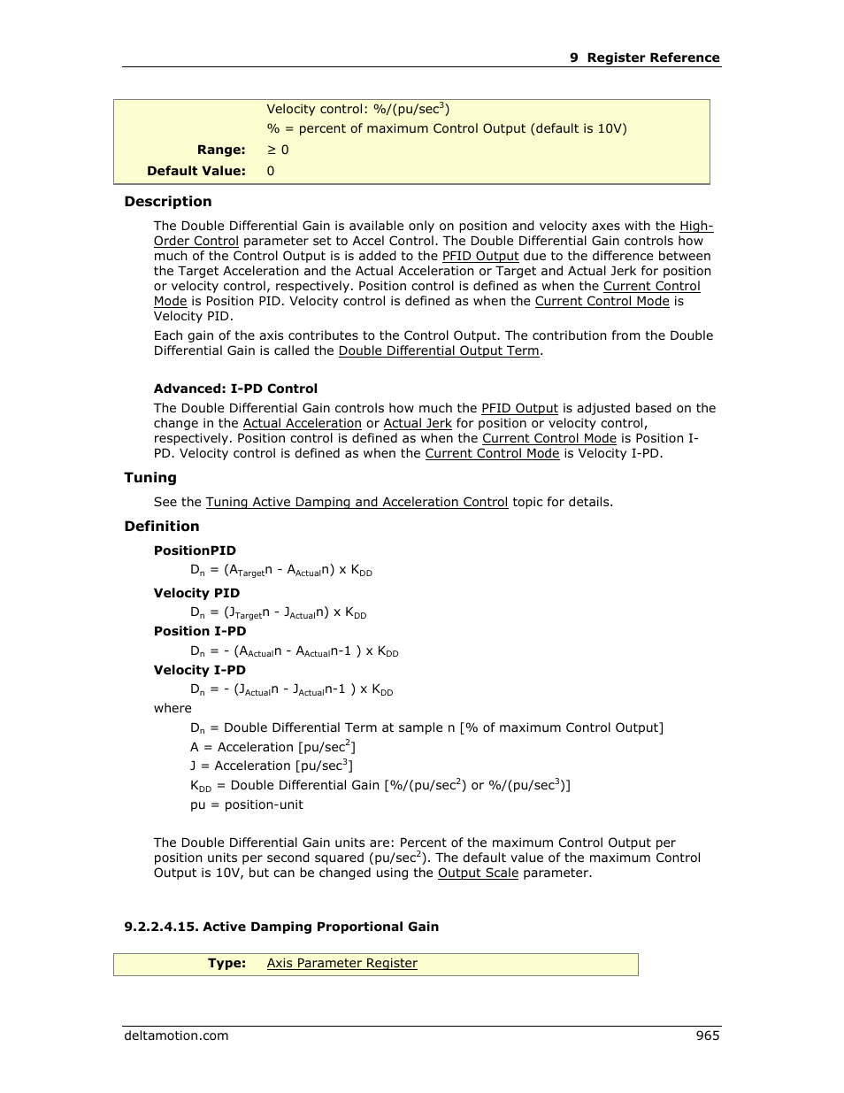 Active damping proportional gain, E active damping proportional gain | Delta RMC151 User Manual | Page 985 / 1221