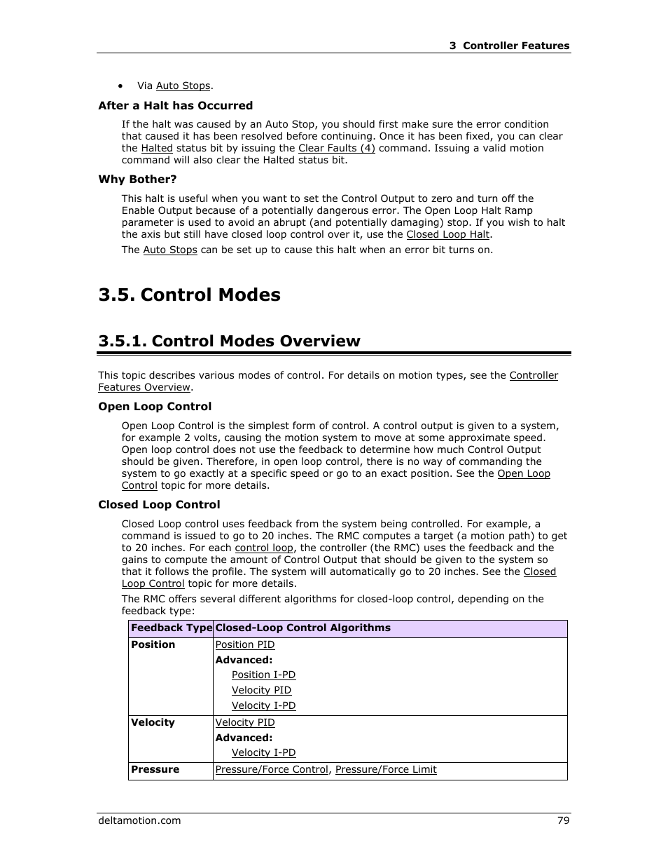 Control modes, Control modes overview, Open loop control closed loop control | Delta RMC151 User Manual | Page 99 / 1221