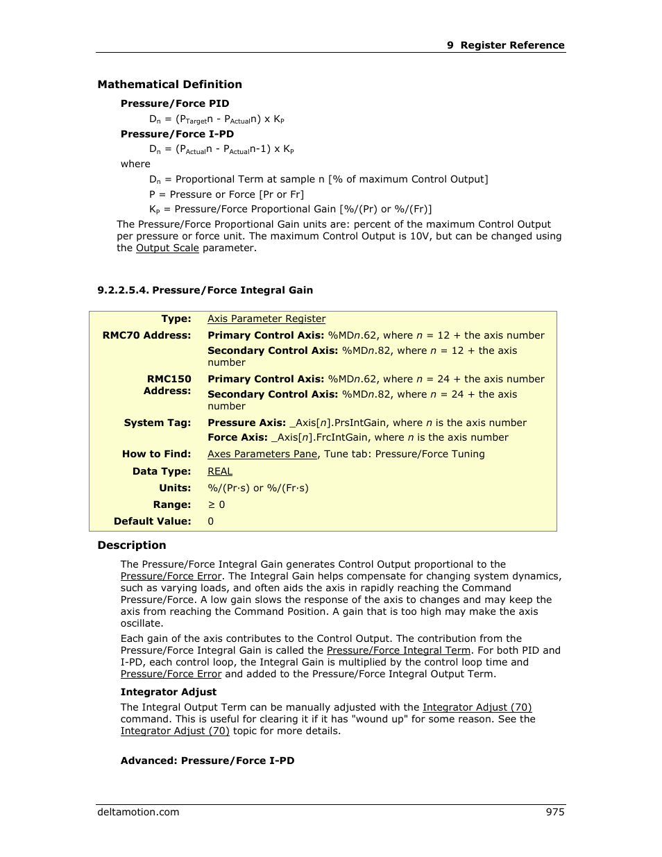 Pressure/force integral gain, Ee pressure/force integral gain | Delta RMC151 User Manual | Page 995 / 1221