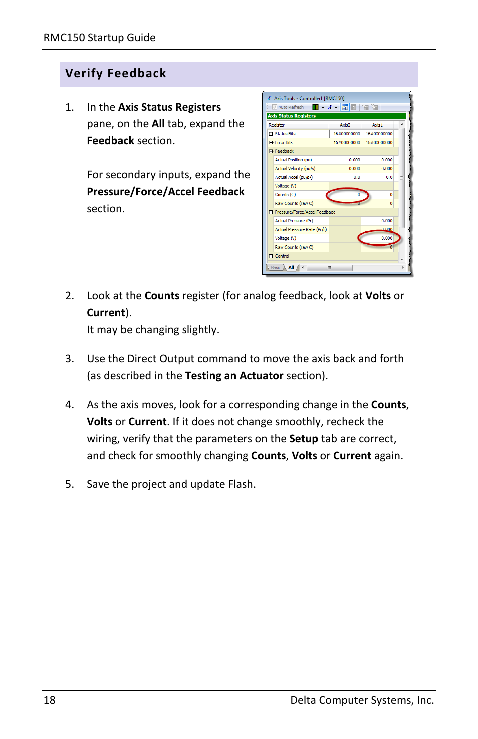 Verify feedback | Delta RMC151 User Manual | Page 20 / 44