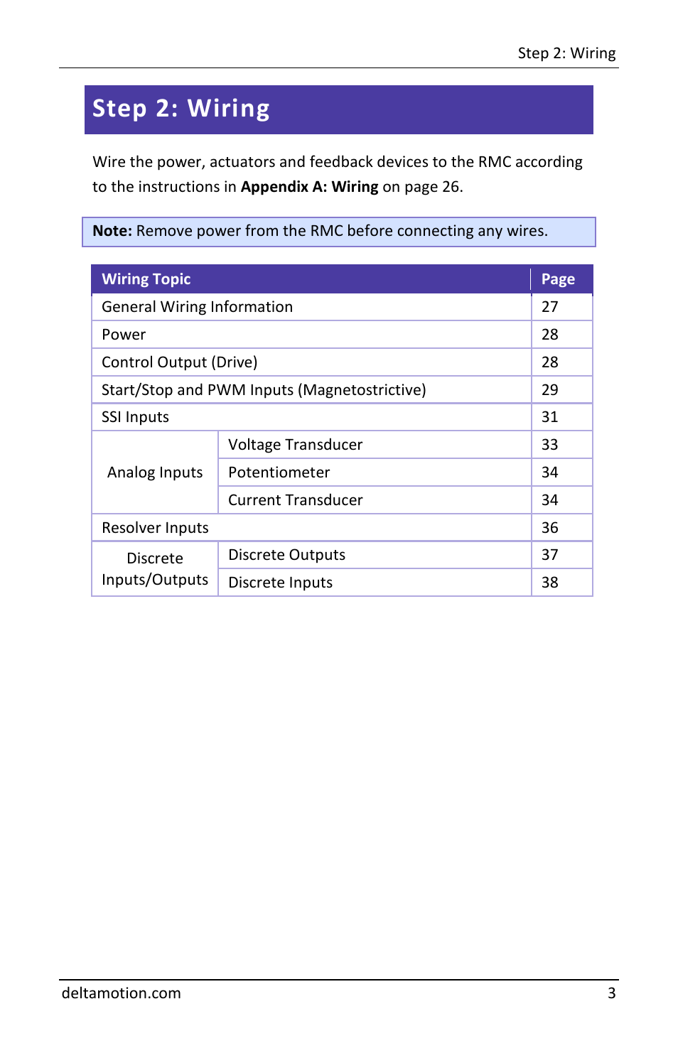 Step 2: wiring | Delta RMC151 User Manual | Page 5 / 44