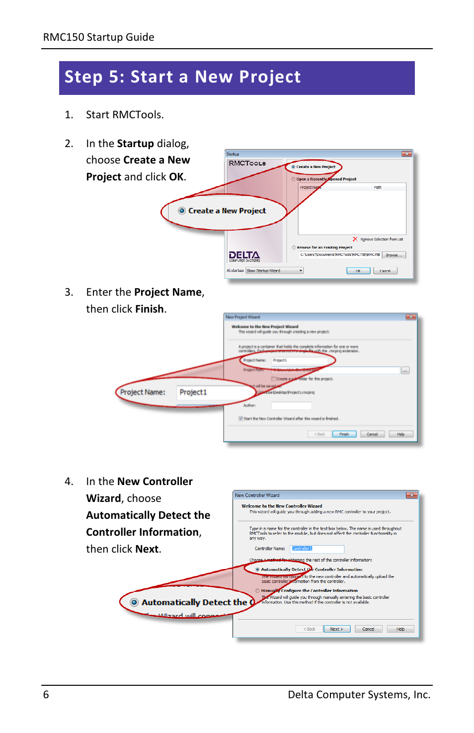 Step 5: start a new project | Delta RMC151 User Manual | Page 8 / 44