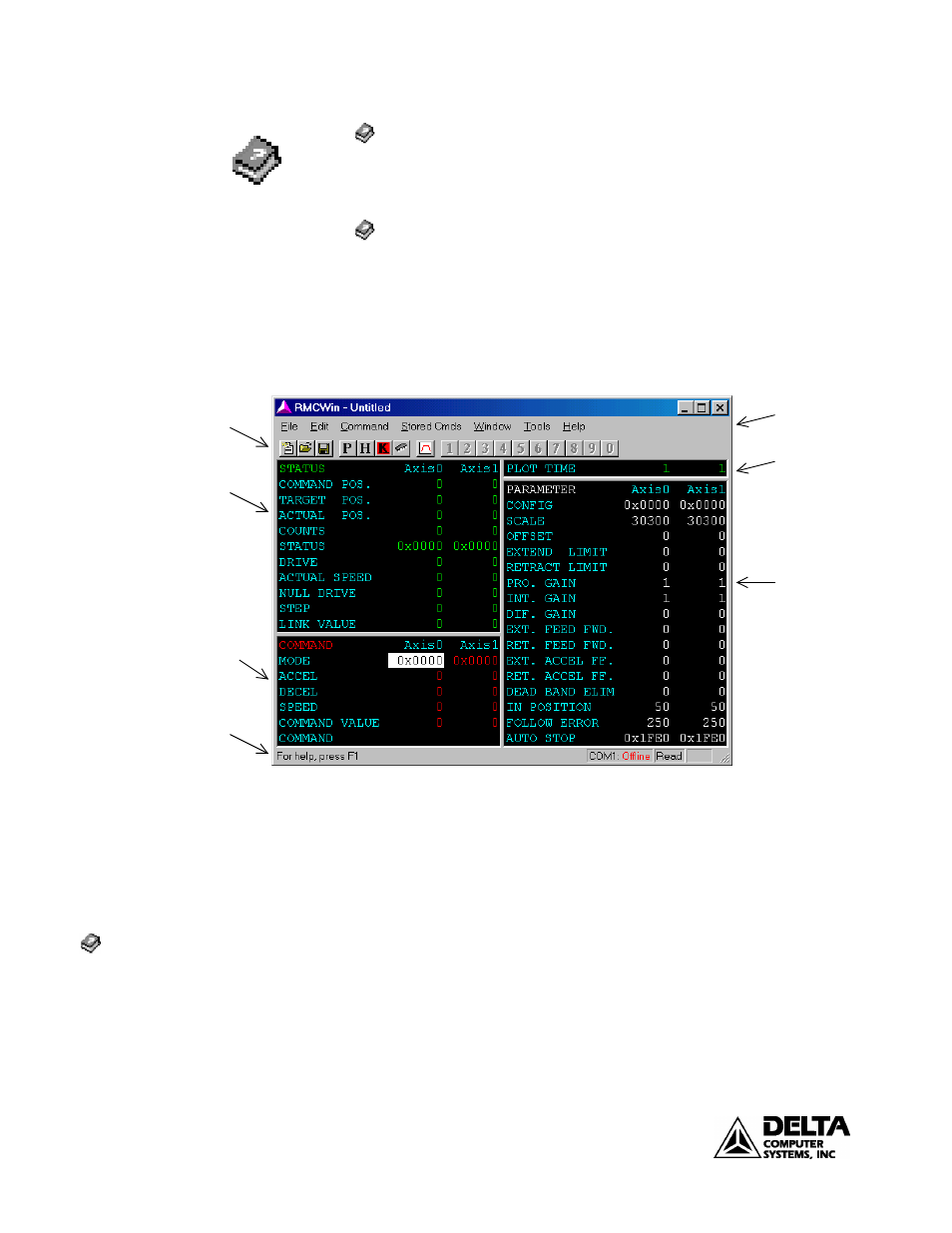 The rmcwin display | Delta RMC101 User Manual | Page 8 / 68