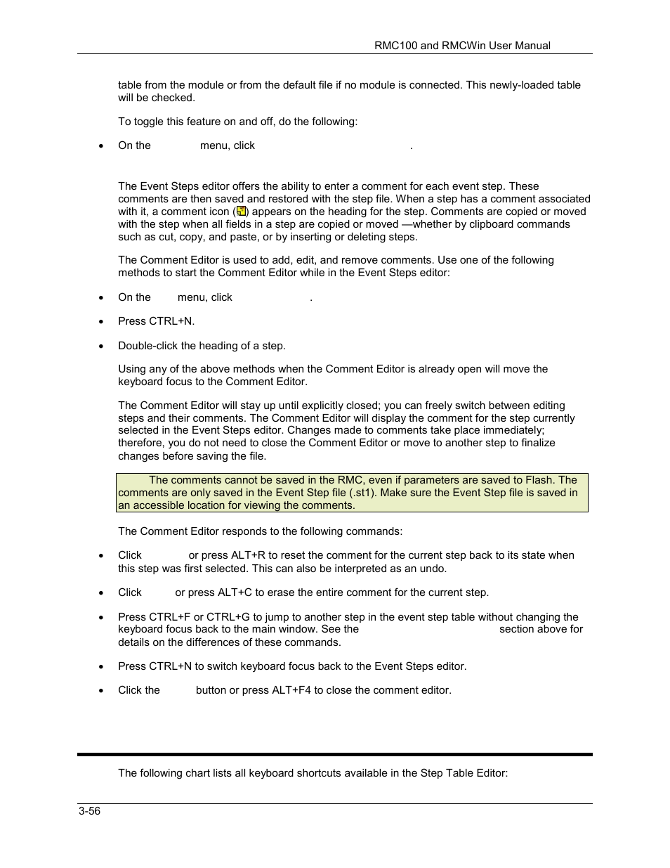 Step table editor: keyboard shortcuts, Step table editor: keyboard shortcuts -56, 2 step table editor: keyboard shortcuts | Delta RMC101 User Manual | Page 106 / 951