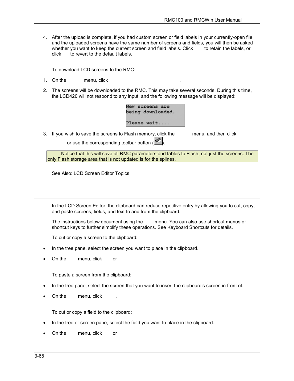 Lcd screen editor: using the clipboard, Lcd screen editor: using the clipboard -68, 3 lcd screen editor: using the clipboard | Delta RMC101 User Manual | Page 118 / 951