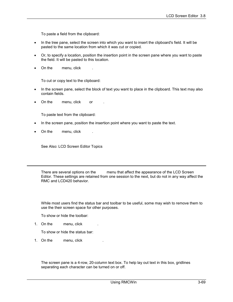 Lcd screen editor: changing the view options, Lcd screen editor: changing the view options -69, 4 lcd screen editor: changing the view options | Delta RMC101 User Manual | Page 119 / 951