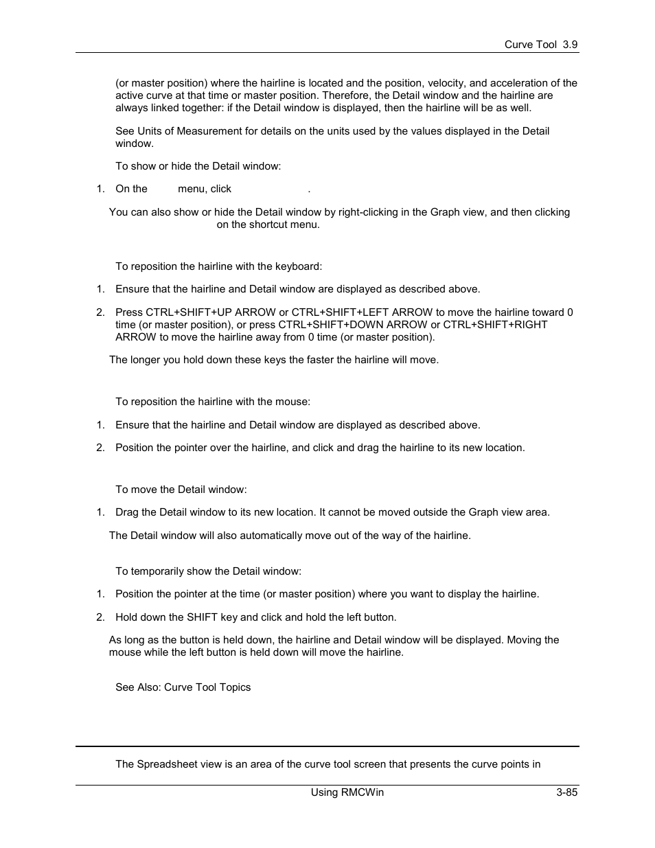 Curve tool: spreadsheet view, Curve tool: spreadsheet view -85, 4 curve tool: spreadsheet view | Delta RMC101 User Manual | Page 135 / 951