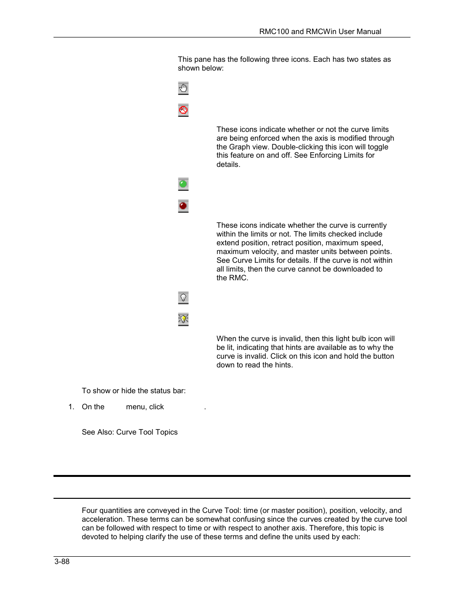 3 using the curve tool, Curve tool: units of measurement, Using the curve tool -88 | Curve tool: units of measurement -88, 1 curve tool: units of measurement | Delta RMC101 User Manual | Page 138 / 951