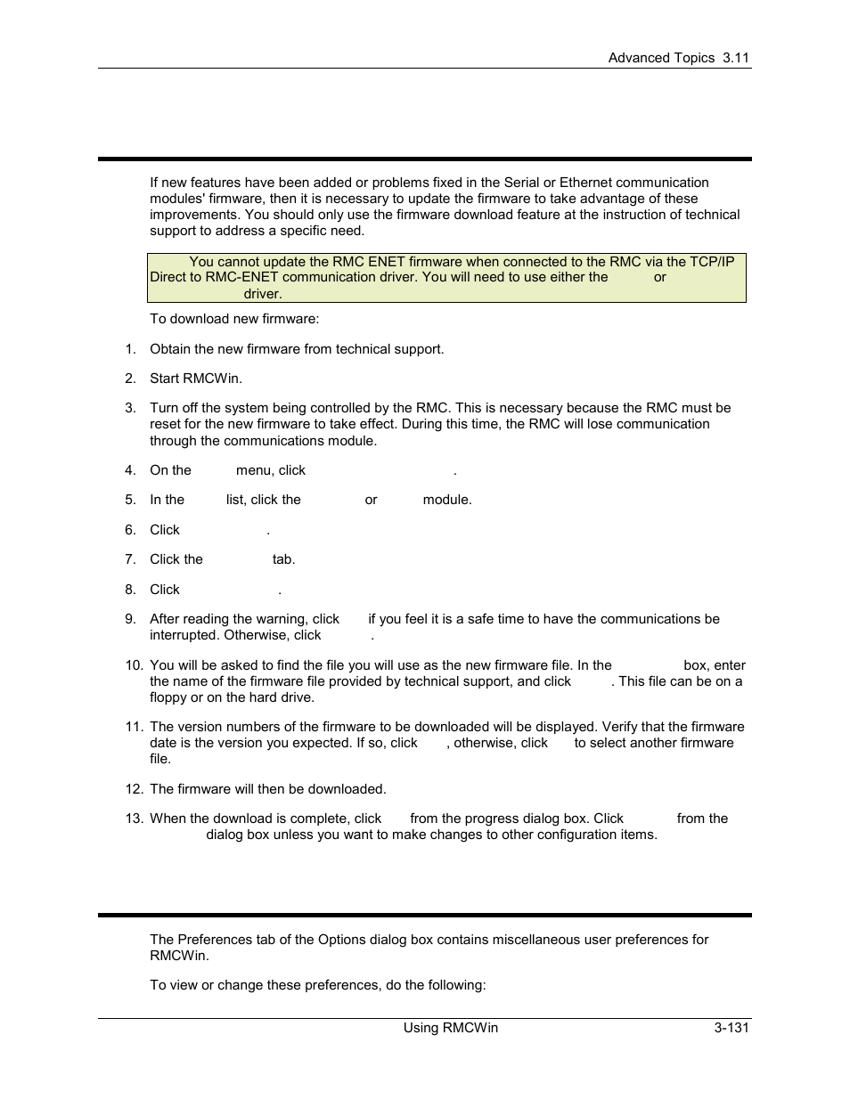 Downloading new serial/ethernet firmware, Options: preferences, 2 downloading new serial/ethernet firmware | 3 options: preferences | Delta RMC101 User Manual | Page 181 / 951