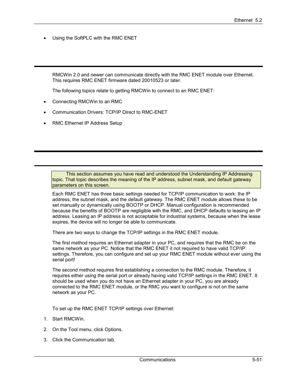 Using the rmc enet with rmcwin, 4 ethernet setup topics, Rmc ethernet ip address setup | Rmc ethernet ip address setup -51, 3 using the rmc enet with rmcwin, 1 rmc ethernet ip address setup | Delta RMC101 User Manual | Page 301 / 951