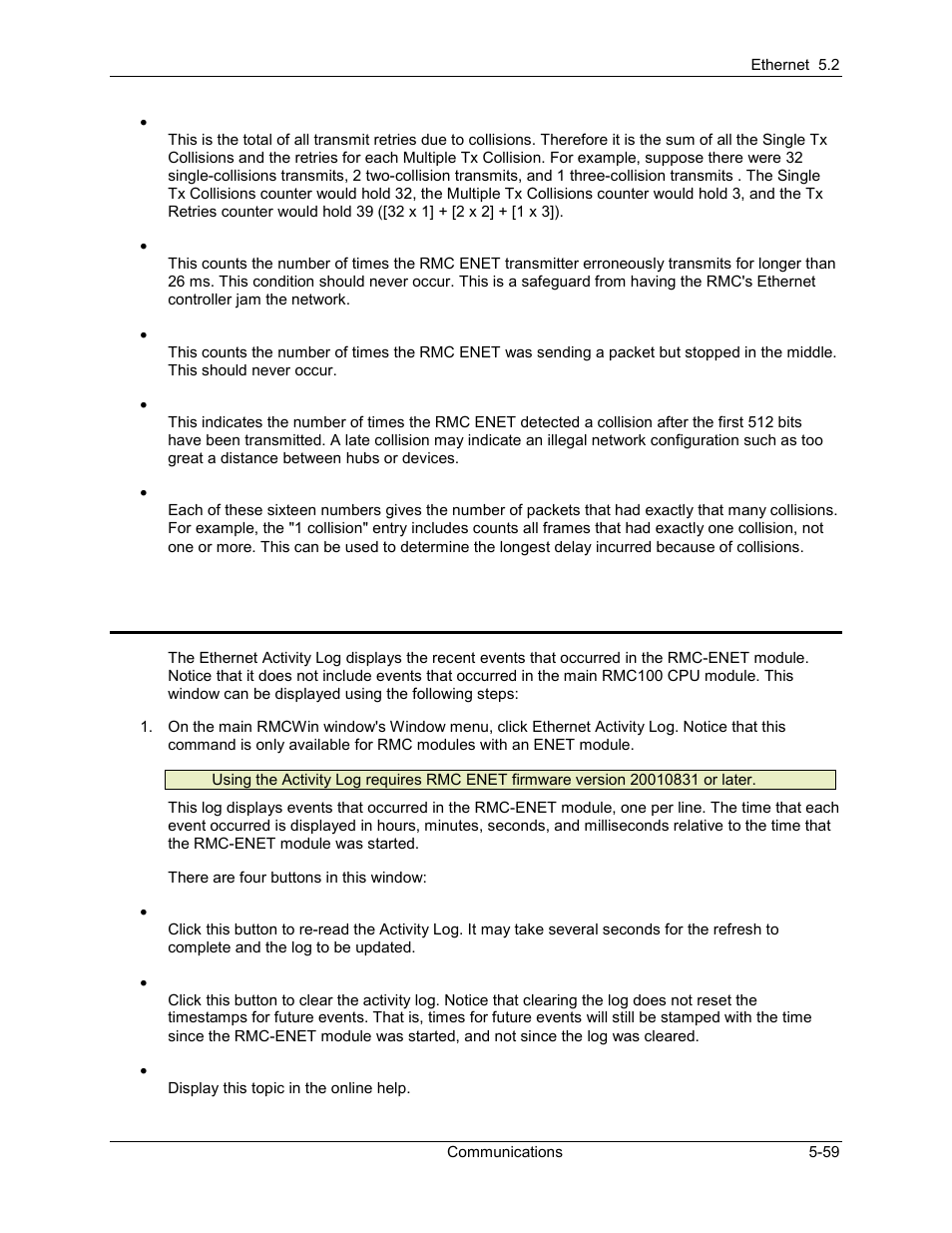 Rmc ethernet activity log, Rmc ethernet activity log -59, 5 rmc ethernet activity log | Delta RMC101 User Manual | Page 309 / 951