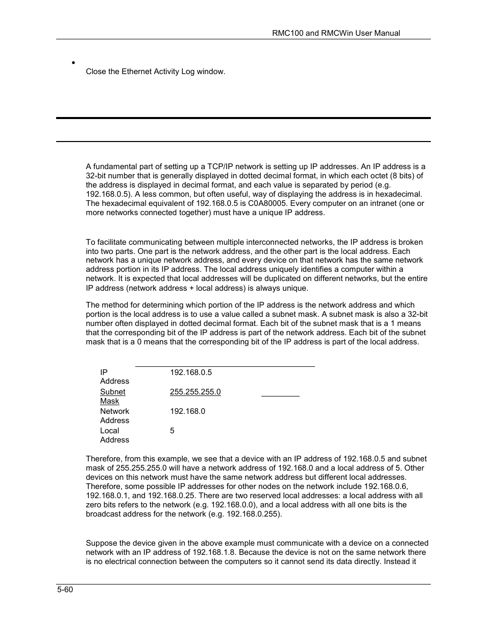 5 ethernet informational topics, Understanding ip addressing, Ethernet informational topics -60 | Understanding ip addressing -60, 1 understanding ip addressing | Delta RMC101 User Manual | Page 310 / 951