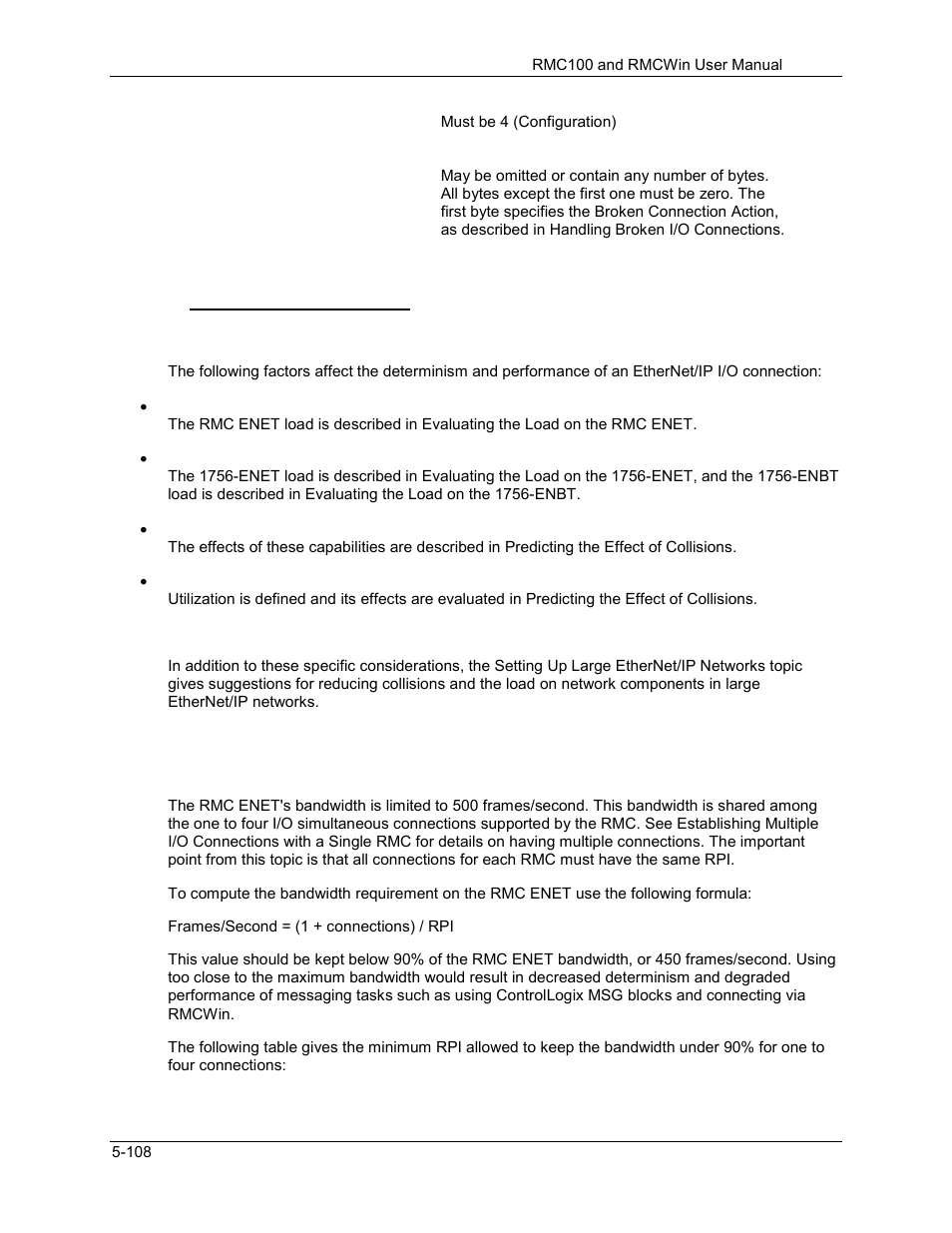 7 ethernet/ip performance, Ethernet/ip performance overview, Evaluating the load on the rmc enet | Ethernet/ip performance -108 | Delta RMC101 User Manual | Page 358 / 951