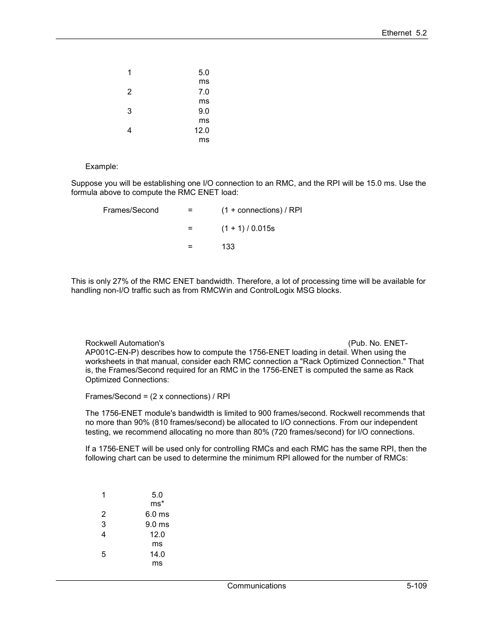 Evaluating the load on the 1756-enet, Evaluating the load on the 1756-enet -109 | Delta RMC101 User Manual | Page 359 / 951