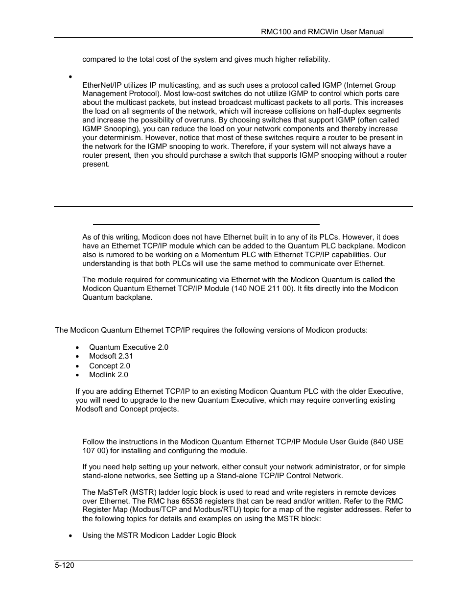 4 modicon quantum, Using modicon plcs with the rmc ethernet module, Modicon quantum -120 | Delta RMC101 User Manual | Page 370 / 951