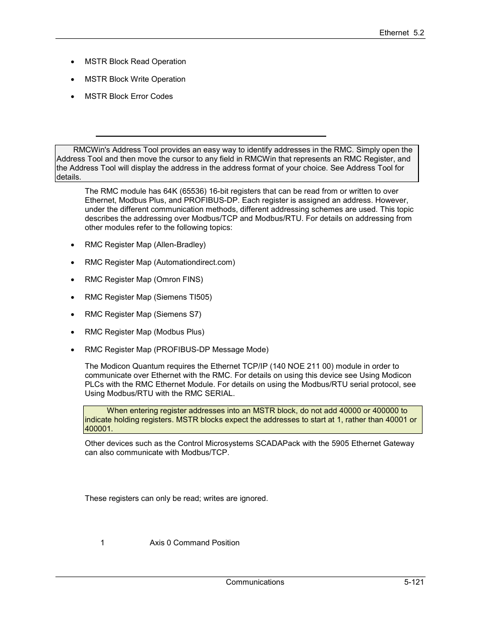 Rmc register map (modbus/tcp and modbus/rtu), Rmc register map (modbus/tcp and modbus/rtu) -121 | Delta RMC101 User Manual | Page 371 / 951