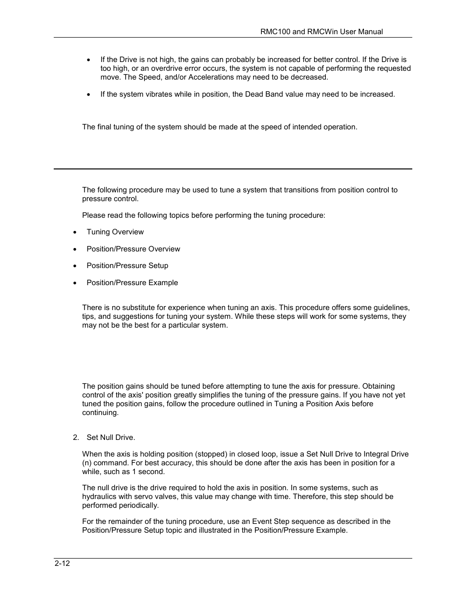 Tuning a position-pressure system, Tuning a position-pressure system -12, 4 tuning a position-pressure system | Delta RMC101 User Manual | Page 40 / 951