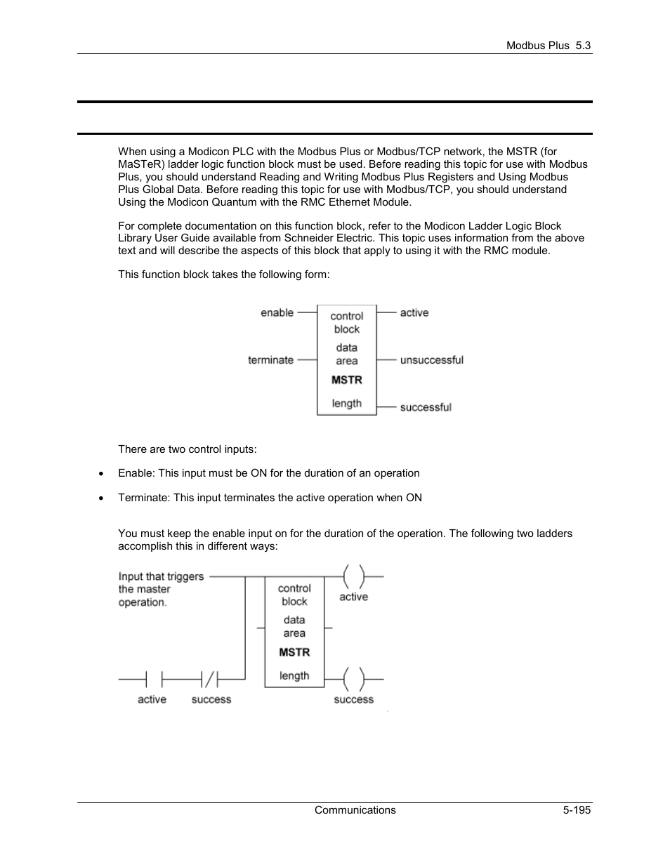 7 mstr modicon ladder logic block, Using the mstr modicon ladder logic block, Mstr modicon ladder logic block -195 | Using the mstr modicon ladder logic block -195, 1 using the mstr modicon ladder logic block | Delta RMC101 User Manual | Page 445 / 951