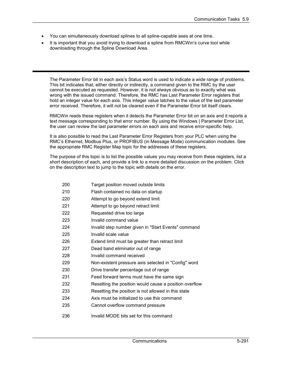 Parameter error values, Parameter error values -291, 3 parameter error values | Delta RMC101 User Manual | Page 541 / 951