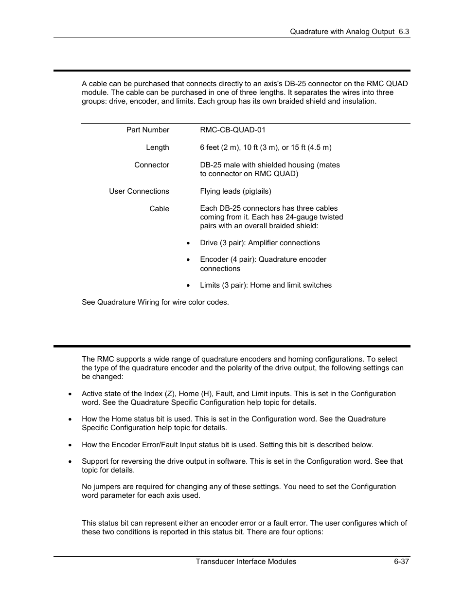 Quadrature/analog cable, Quadrature configuration, 3 quadrature/analog cable | 4 quadrature configuration | Delta RMC101 User Manual | Page 581 / 951