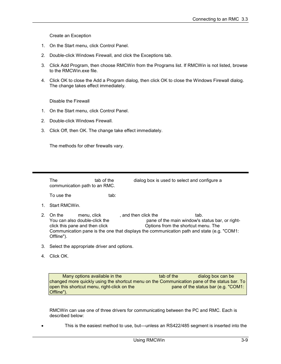Using the communication options tab, Using the communication options tab -9, 3 using the communication options tab | Delta RMC101 User Manual | Page 59 / 951