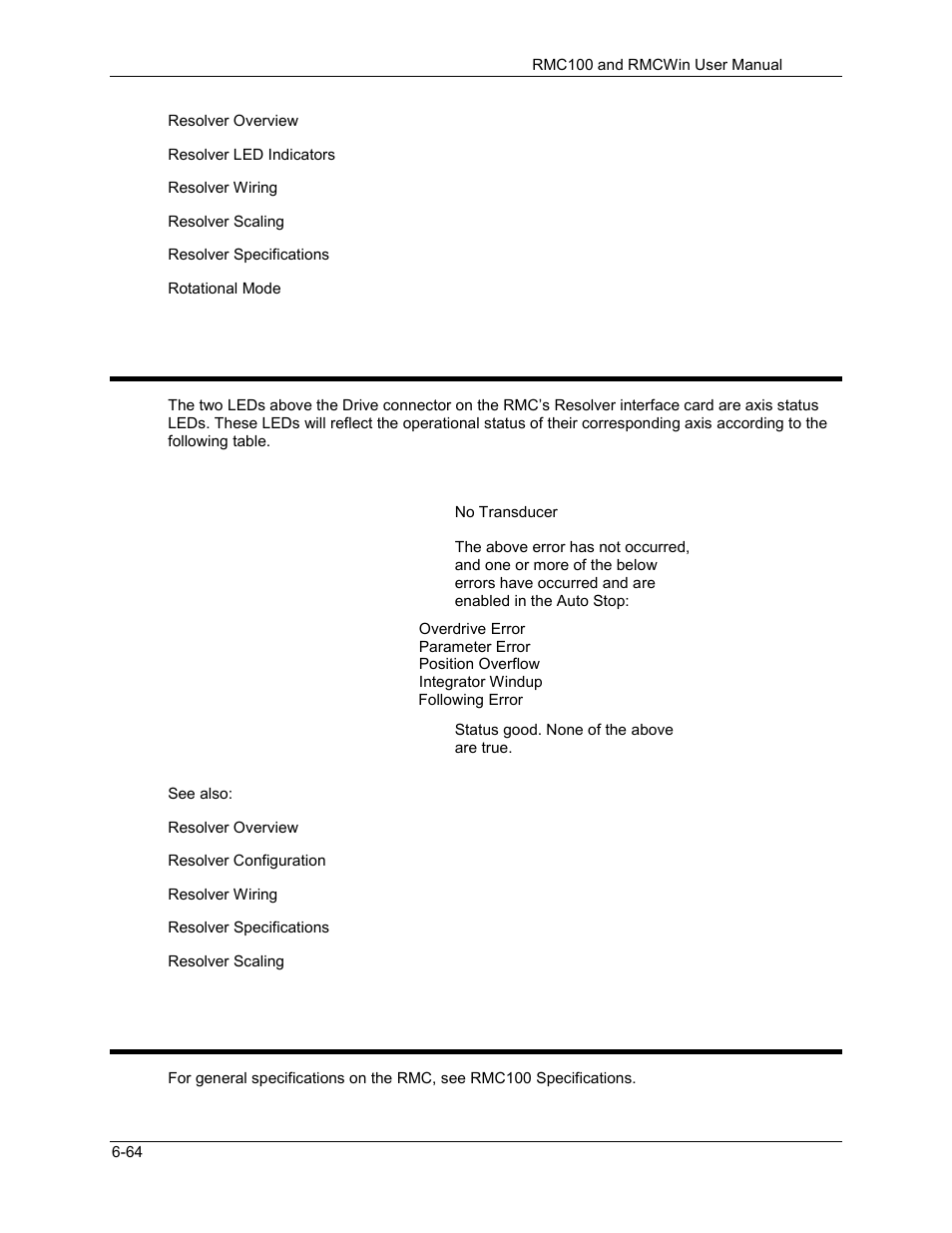 Resolver led indicators, Resolver specifications, 4 resolver led indicators | 5 resolver specifications | Delta RMC101 User Manual | Page 608 / 951