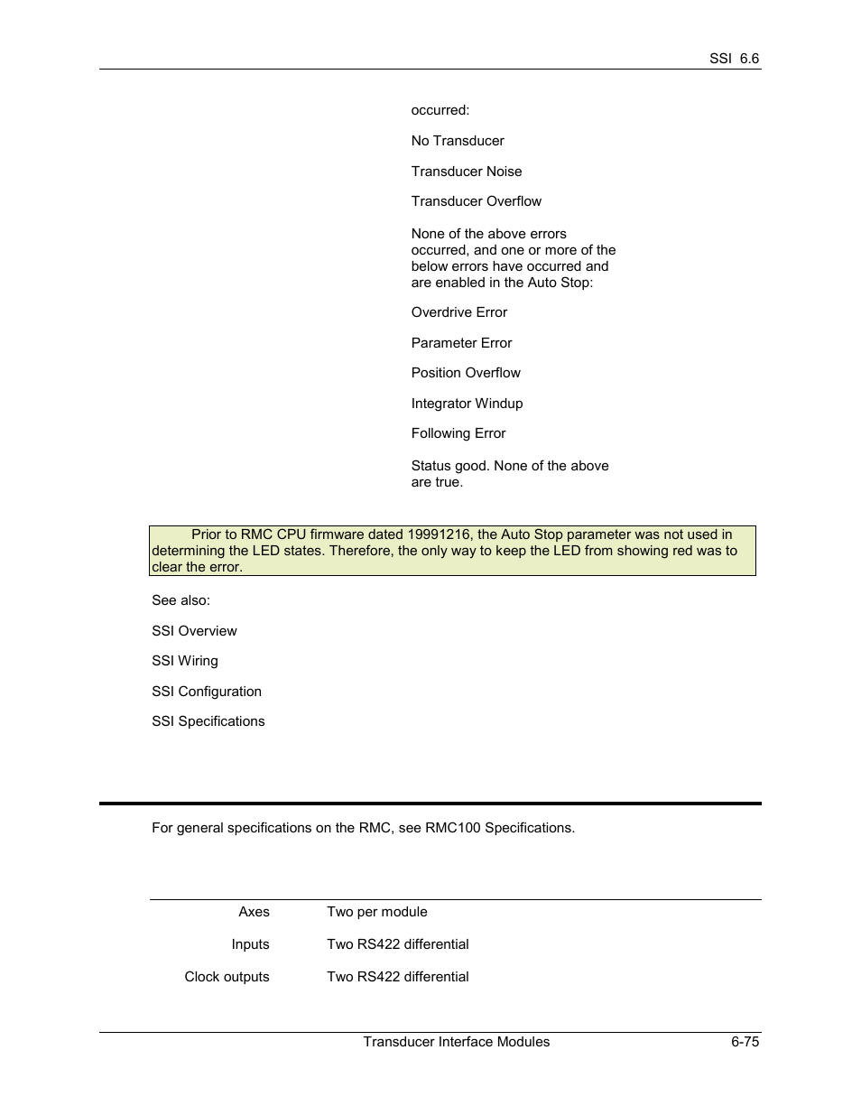 Ssi specifications, Ssi specifications -75, 5 ssi specifications | Delta RMC101 User Manual | Page 619 / 951