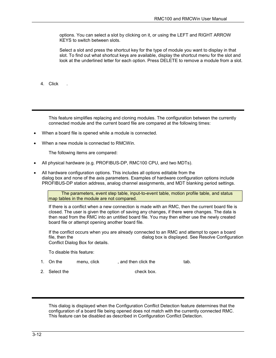 Configuration conflict detection, 6 resolve configuration conflict dialog box, 5 configuration conflict detection | Delta RMC101 User Manual | Page 62 / 951