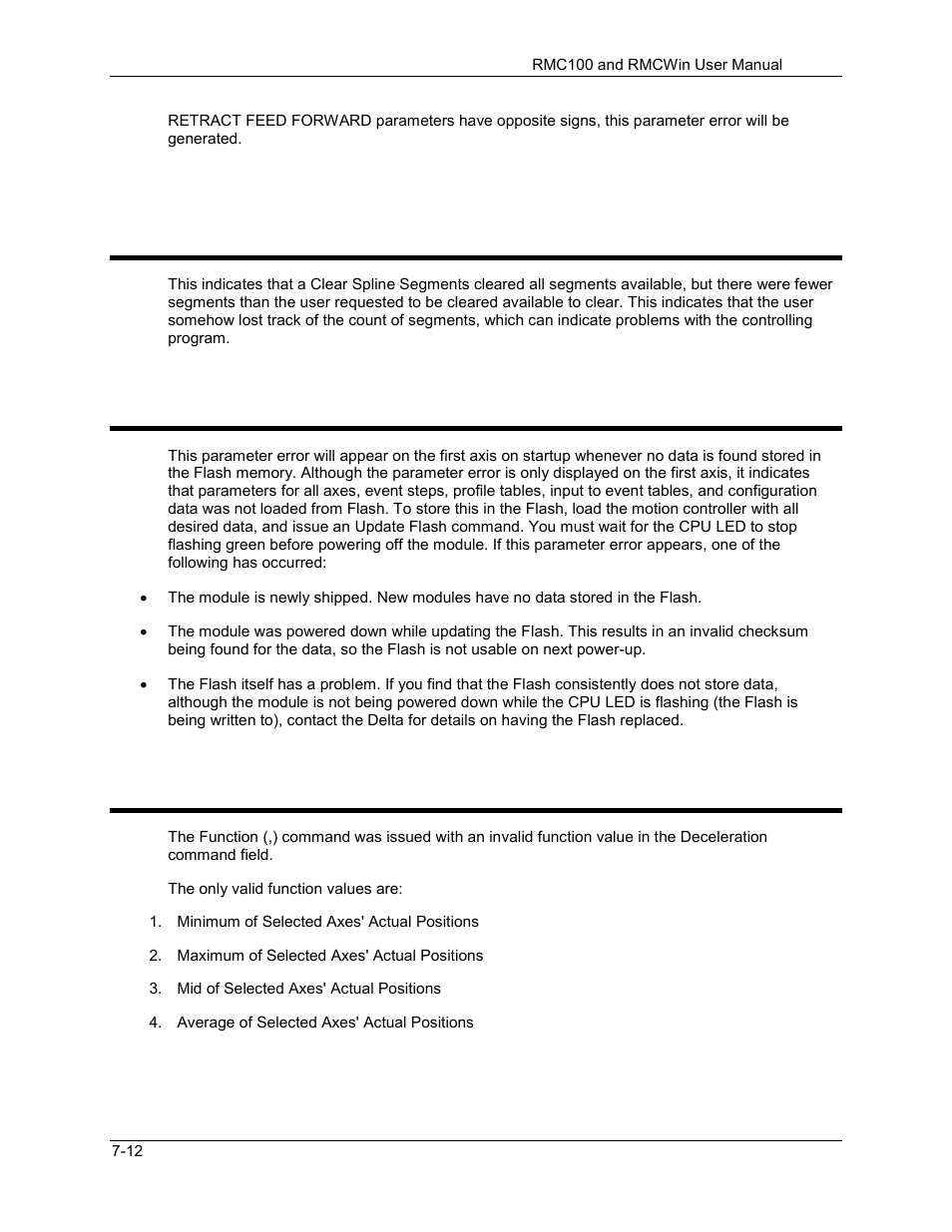 Flash contained no data on startup, Function in the function (,) command out of range, 25 flash contained no data on startup | Delta RMC101 User Manual | Page 636 / 951