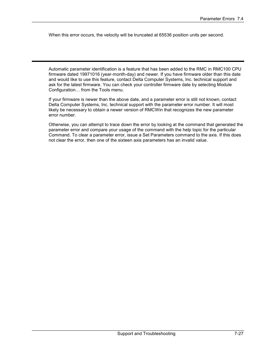 Unknown parameter error, Unknown parameter error -27, 85 unknown parameter error | Delta RMC101 User Manual | Page 651 / 951