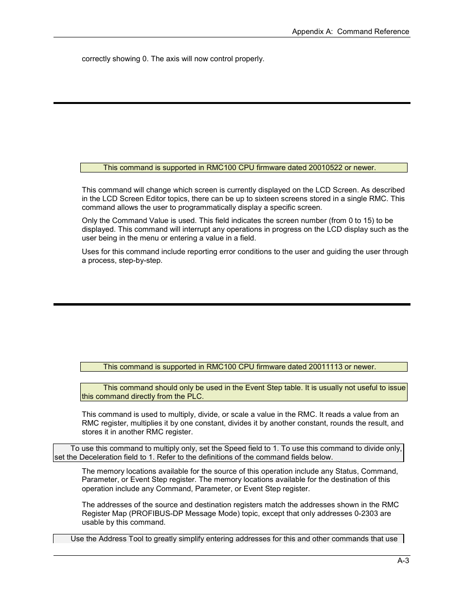 Display lcd screen command, Muldiv command, A.1.3 display lcd screen command | A.1.4 muldiv command | Delta RMC101 User Manual | Page 655 / 951