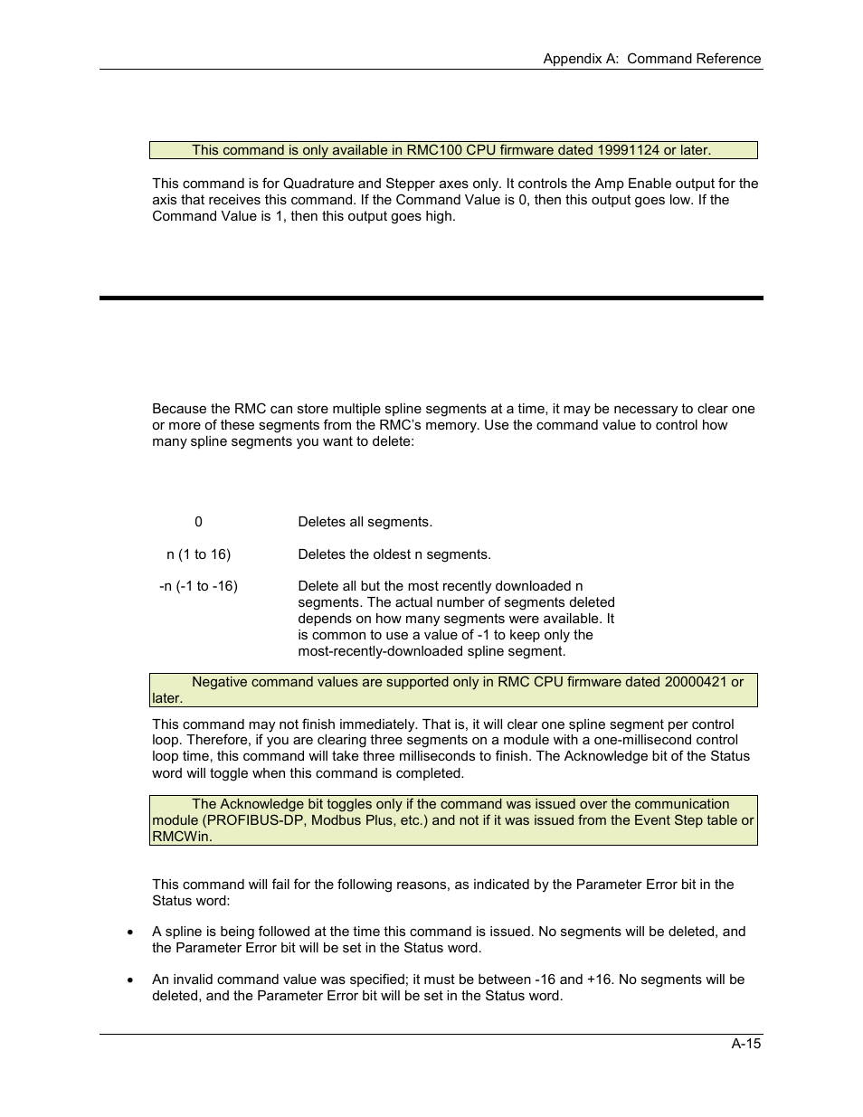 Clear spline segments command, A.1.12 clear spline segments command | Delta RMC101 User Manual | Page 667 / 951