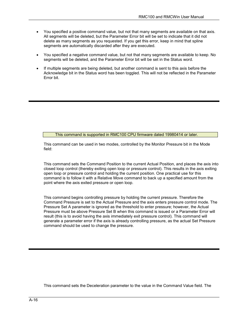 Set position/pressure command, Change deceleration command, A.1.13 set position/pressure command | A.1.14 change deceleration command | Delta RMC101 User Manual | Page 668 / 951