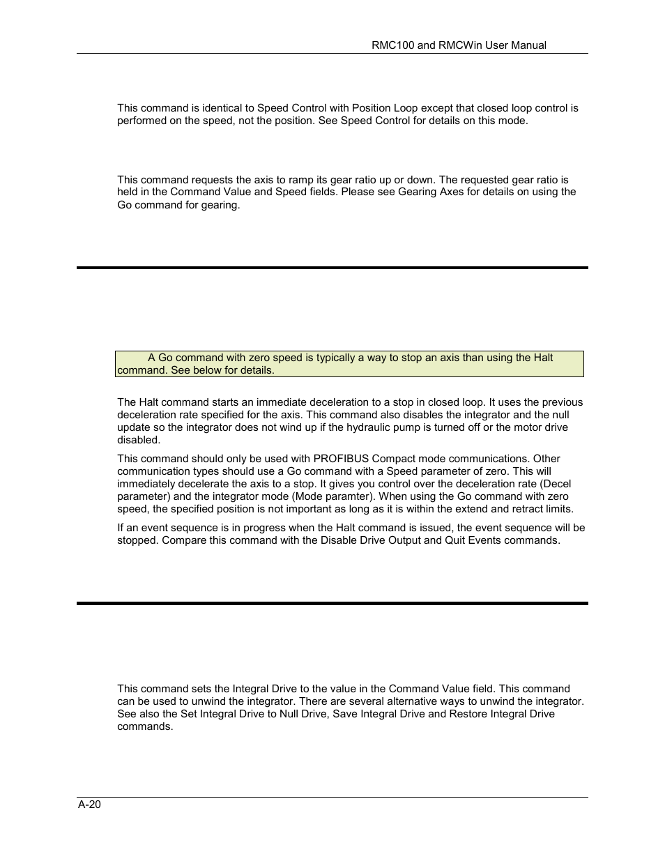 Halt command, Set integral drive command, A.1.19 halt command | A.1.20 set integral drive command | Delta RMC101 User Manual | Page 672 / 951