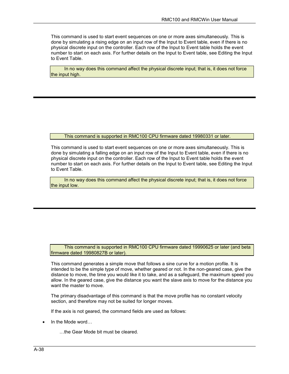 Simulate falling edge command, Sine move command, A.1.53 simulate falling edge command | A.1.54 sine move command | Delta RMC101 User Manual | Page 690 / 951