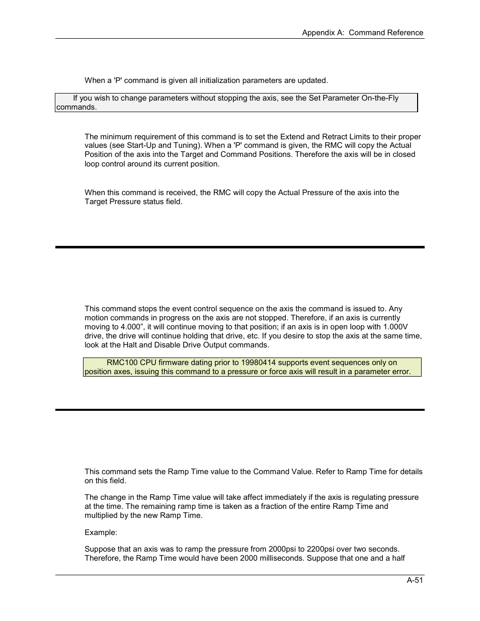 Quit events command, Set pressure ramp time command, A.2.6 quit events command | A.2.7 set pressure ramp time command | Delta RMC101 User Manual | Page 703 / 951