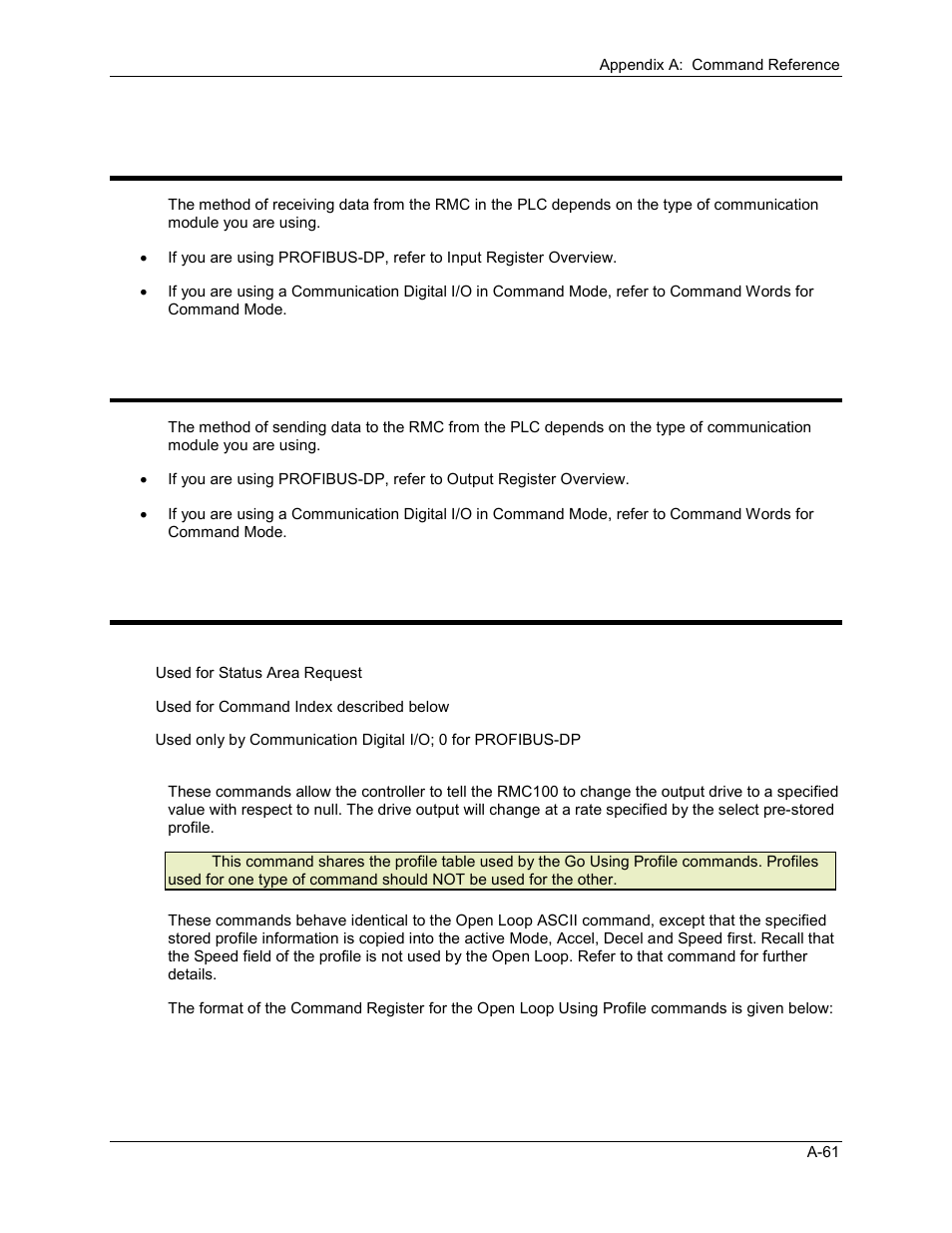 A.3.3 receiving data from the motion controller, A.3.4 sending data from the plc, Open loop using profile commands | A.3.5 open loop using profile commands | Delta RMC101 User Manual | Page 713 / 951