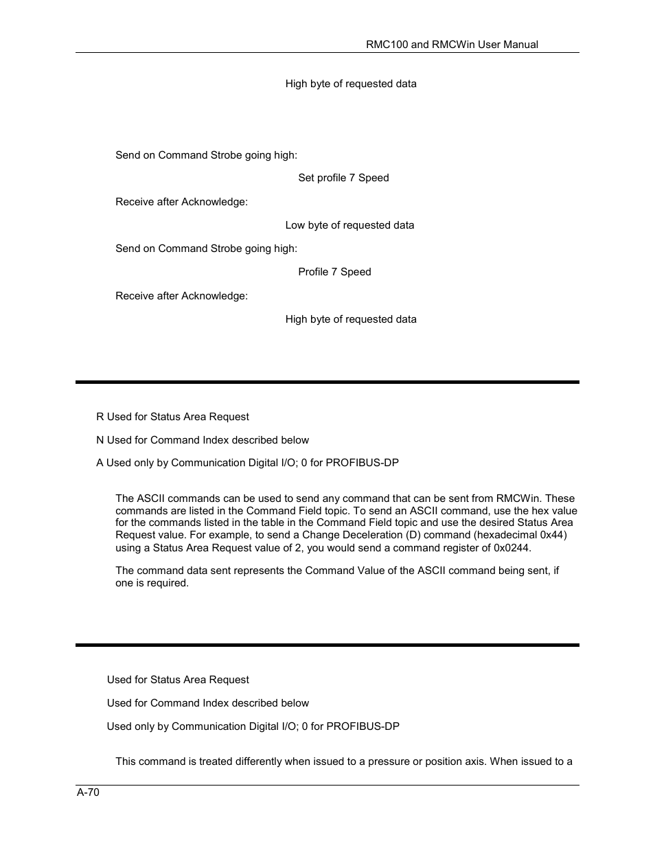 Ascii commands, Go/set pressure using profile commands, A.3.8 ascii commands | A.3.9 go/set pressure using profile commands | Delta RMC101 User Manual | Page 722 / 951