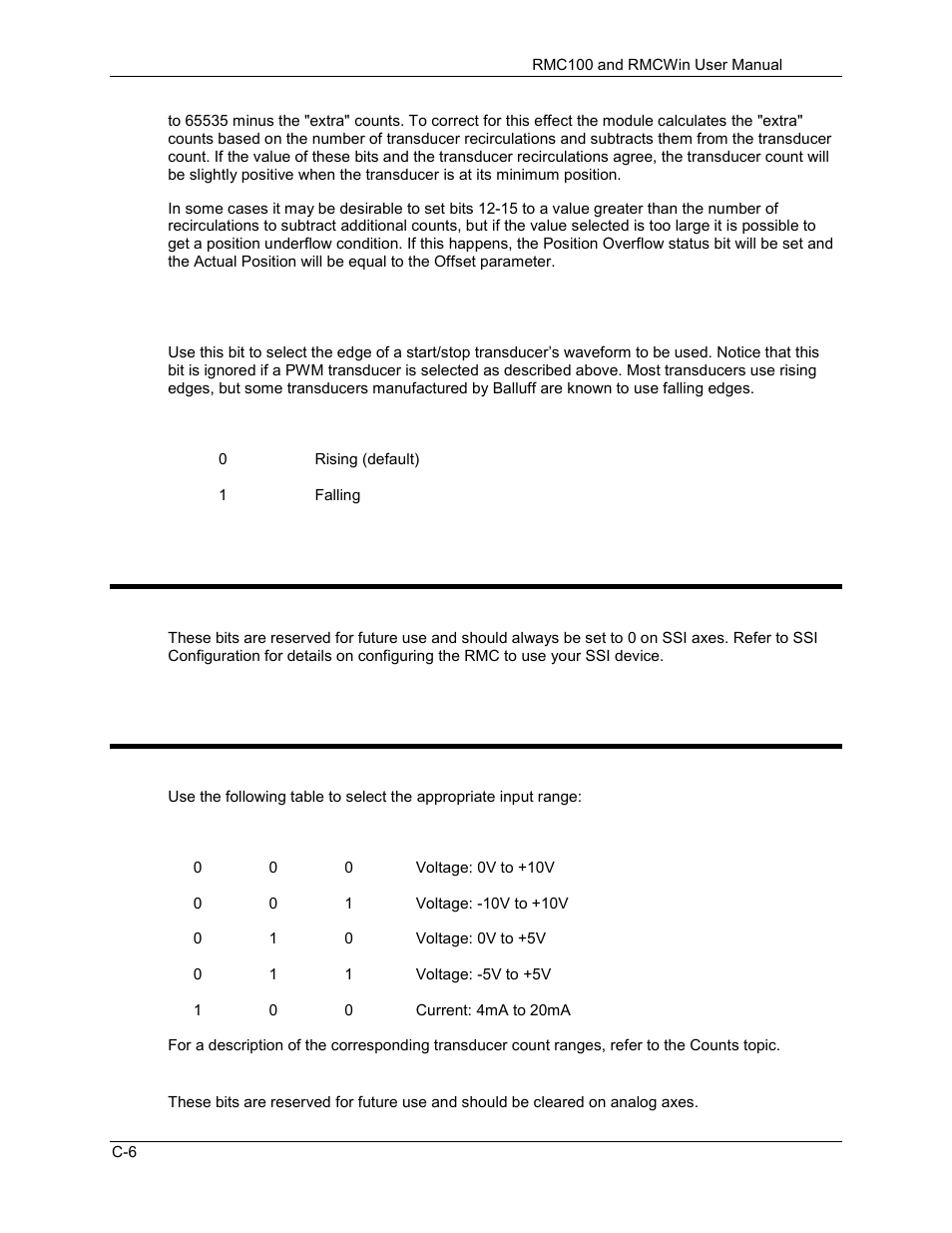 C.1.4 configuration bits - ssi specific, C.1.5 configuration bits - analog specific | Delta RMC101 User Manual | Page 776 / 951