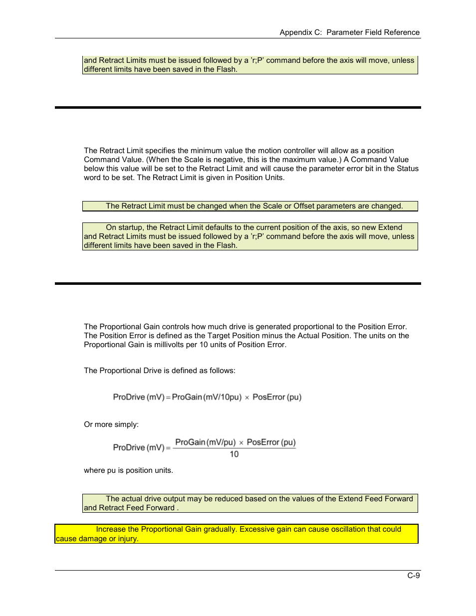 Retract limit, Proportional gain, C.1.10 retract limit | C.1.11 proportional gain | Delta RMC101 User Manual | Page 779 / 951