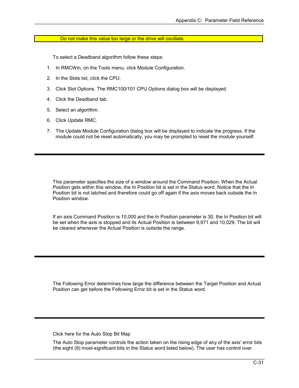 In position, Following error, Auto stop | C.2.16 in position, C.2.17 following error, C.2.18 auto stop | Delta RMC101 User Manual | Page 801 / 951