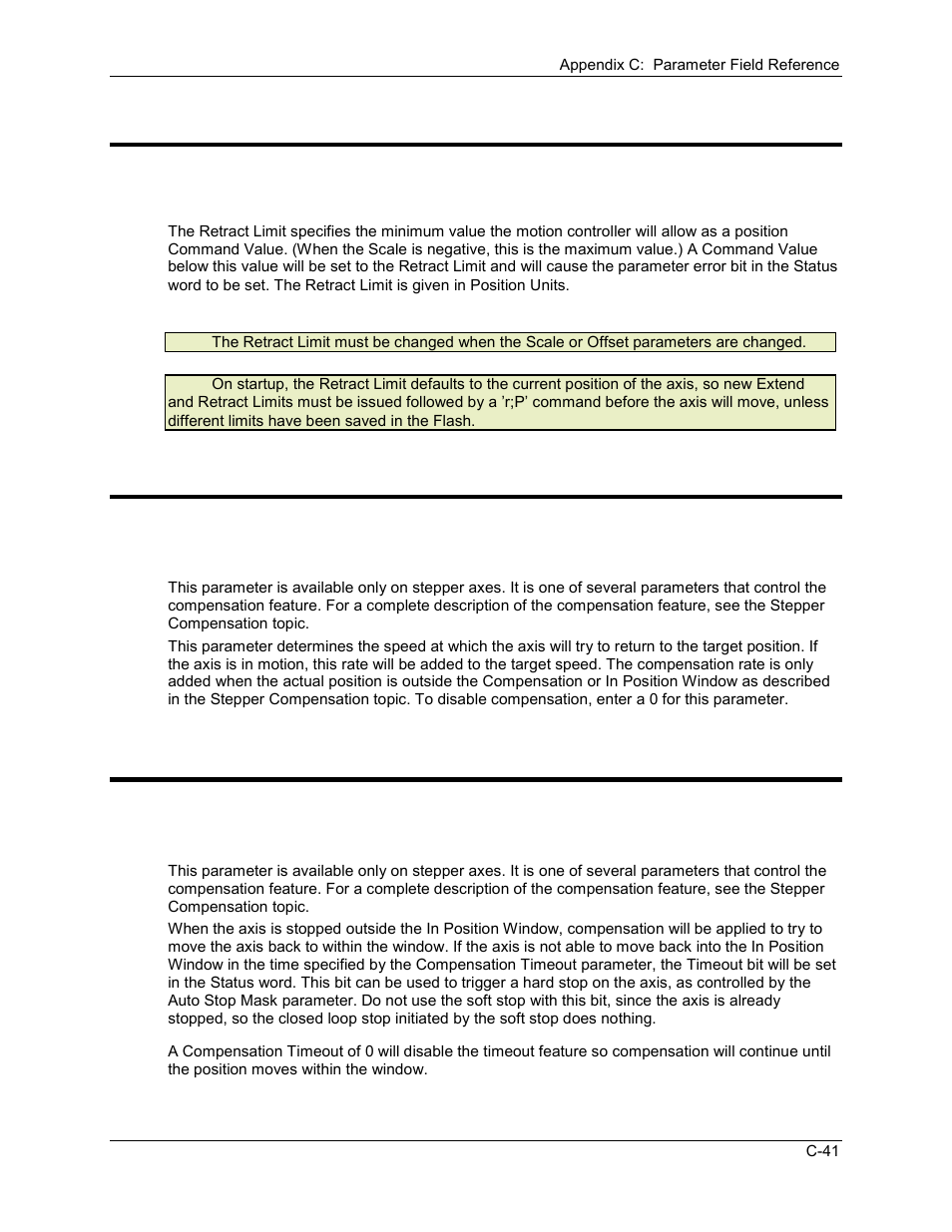 Retract limit, Comp. rate, Comp. timeout | C.3.6 retract limit, C.3.7 comp. rate, C.3.8 comp. timeout | Delta RMC101 User Manual | Page 811 / 951