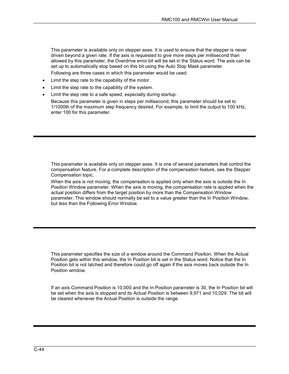 Comp. window, In position, Following error | C.3.13 comp. window, C.3.14 in position, C.3.15 following error | Delta RMC101 User Manual | Page 814 / 951