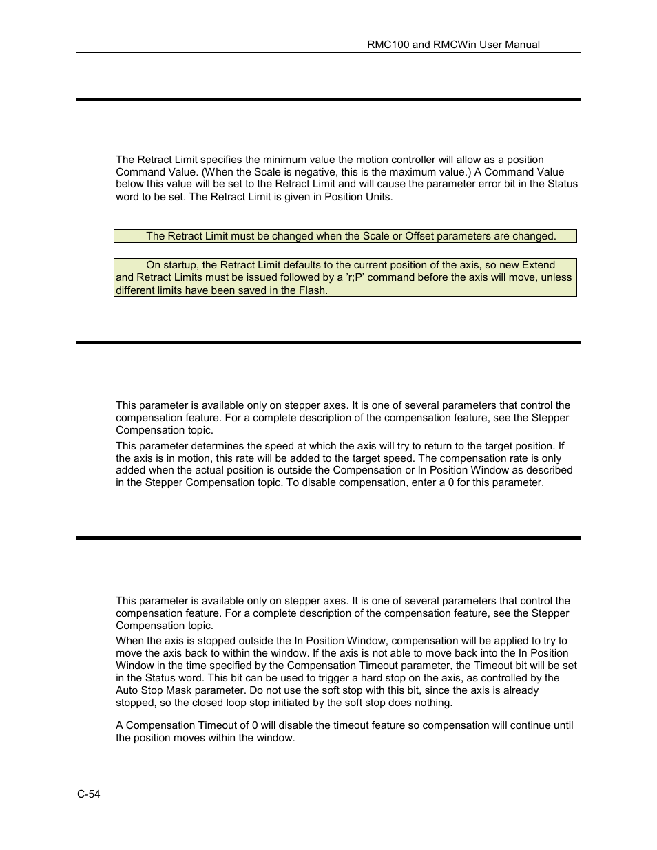 Retract limit, Comp. rate, Comp. timeout | C.4.6 retract limit, C.4.7 comp. rate, C.4.8 comp. timeout | Delta RMC101 User Manual | Page 824 / 951